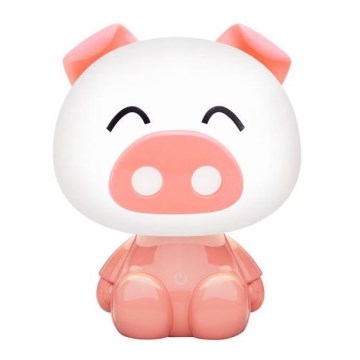 Zuma Line KDR-603B-PK - Lampada da tavolo touch per bambini PIG LED/3W/230V maiale rosa
